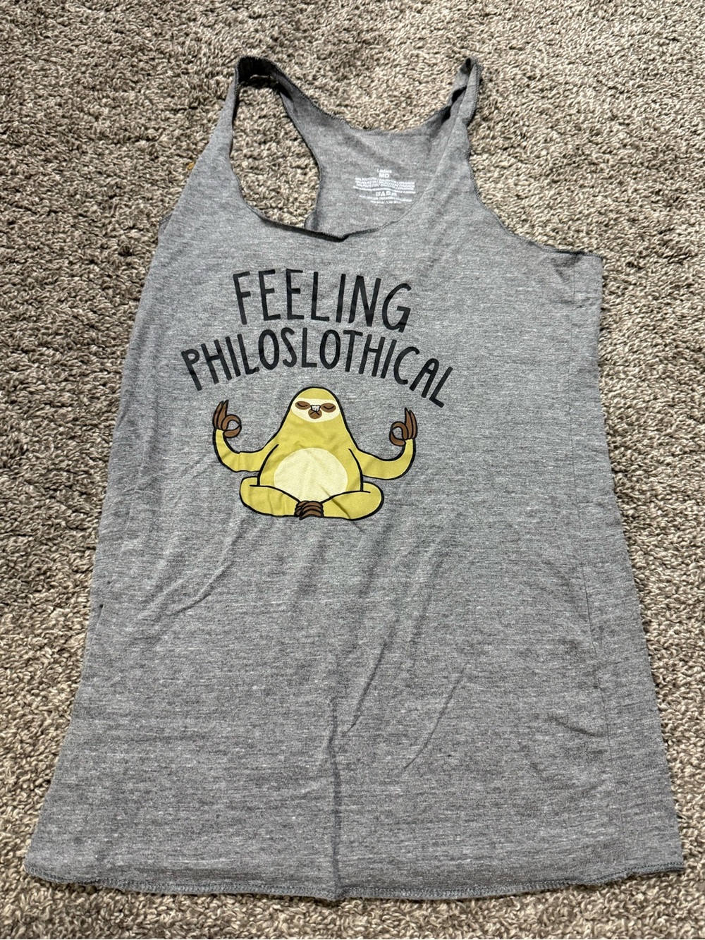 Women's Gray 'Feeling Philoslothical' Graphic Tank Top
